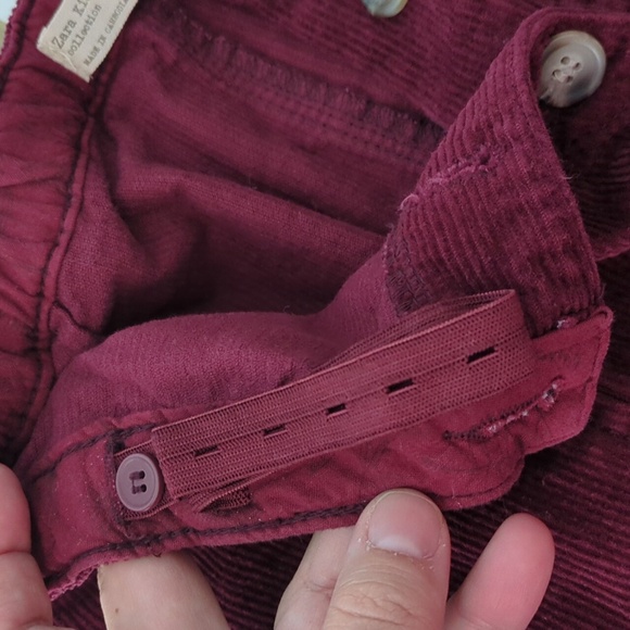Zara Girls 13/14 Corduroy Mini Skirt W Pockets Rich Burgundy Fall - Picture 4 of 5
